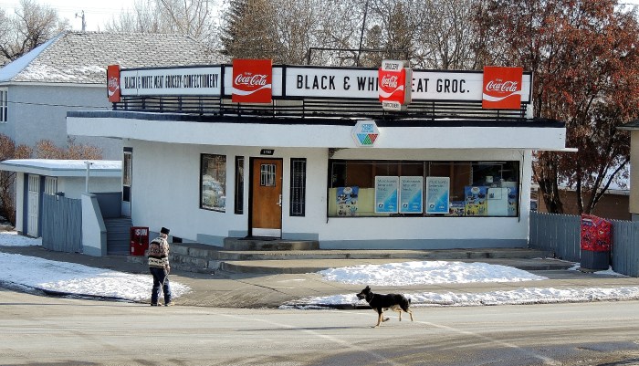 walking along another street...