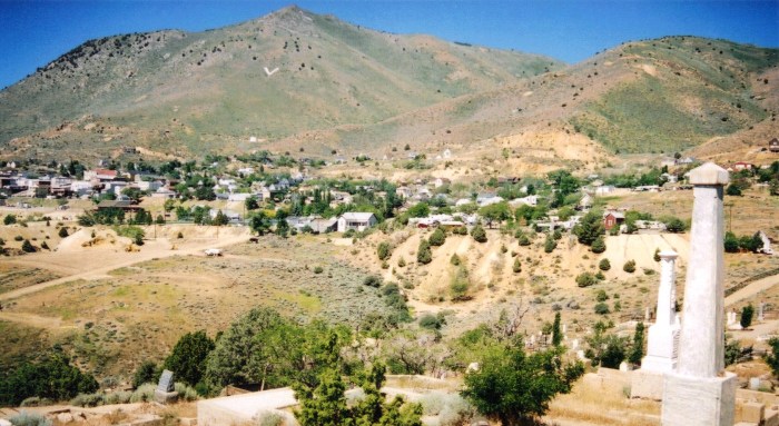 Looking towards Virginia City from the cemetery.