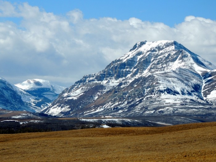 The mountain range along Waterton