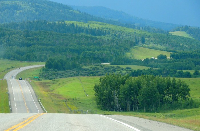 Approaching the Crowsnest Pass in southern Alberta...