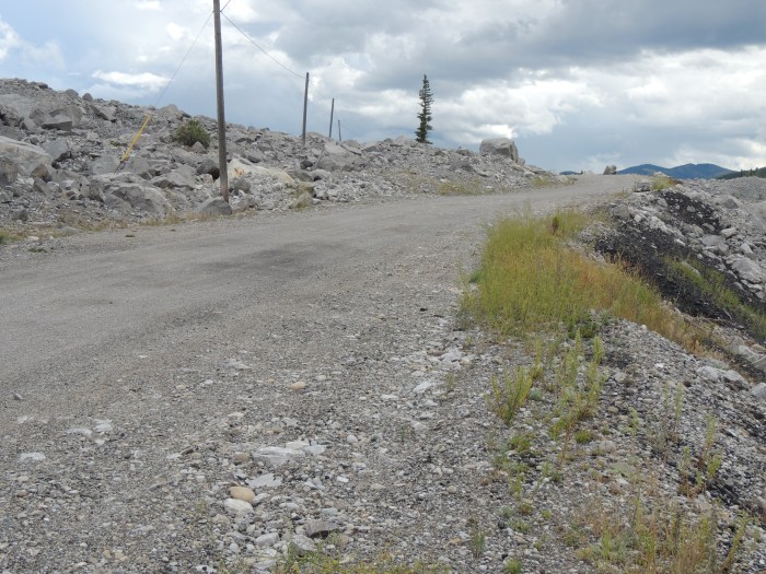 Driving along the gravel road into the town of Hillcrest...
