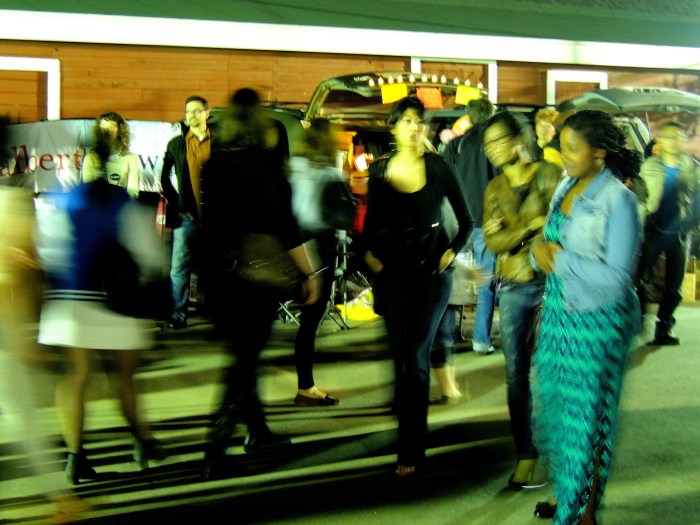 Hard to see the trunk sale through all the people...